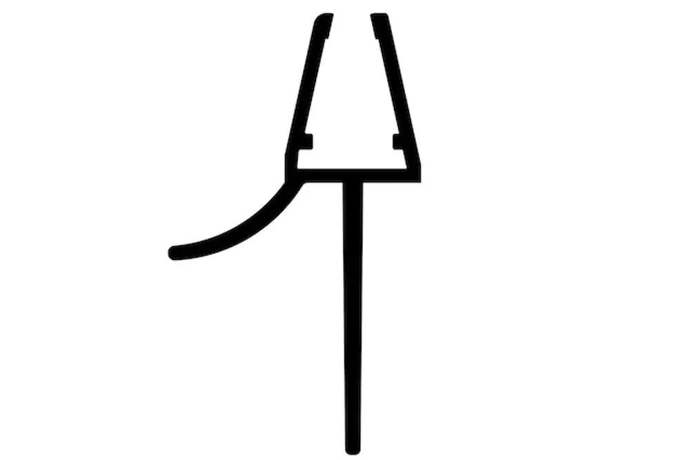 Gerade Dichtung für eine Duschtür, möglicherweise von Roth, mit einem ausgeschnittenen Profil für den einfachen Einbau. Sie dient zur Abdichtung zwischen Glas und Rahmen.